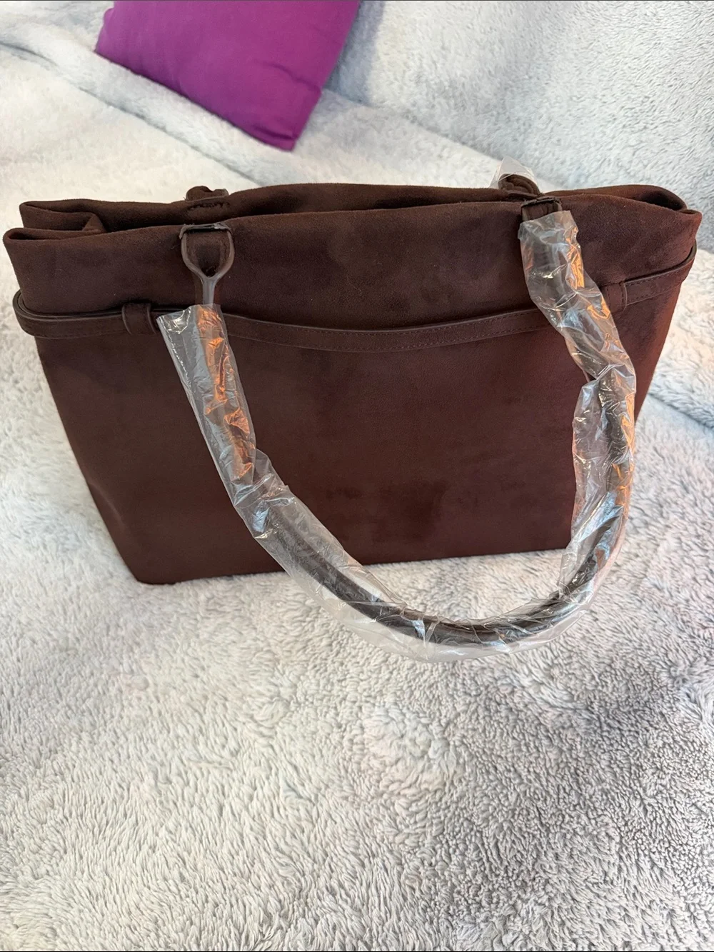 Abercrombie & Fitch Brown Suede Tote Bag